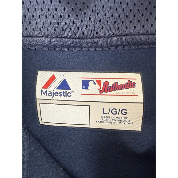 Milwaukee Brewers Majestic Hoodie Sweatshirt Navy Blue MLB Size Large - Picture 6 of 7